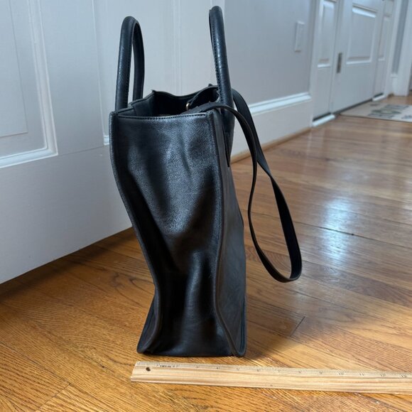 Black Leather J Crew Shoulder/Crossbody Bag with Detachable Strap - Picture 5 of 11